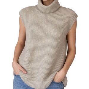Zara Wool Turtleneck Sweater Vest Open Back
